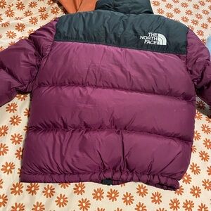 The North Face Plum and Charcoal Puffer Jacket